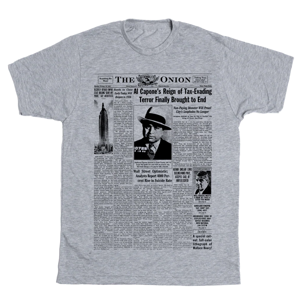 'Al Capone's Reign' Vintage Front Page T-Shirt - Image 2